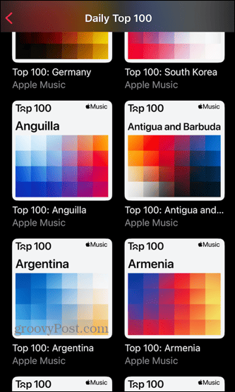 Apple Music Charts in den Top 100 Ländern