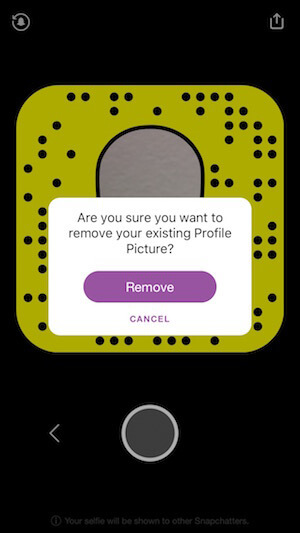 Entferne dein Snapchat-Selfie