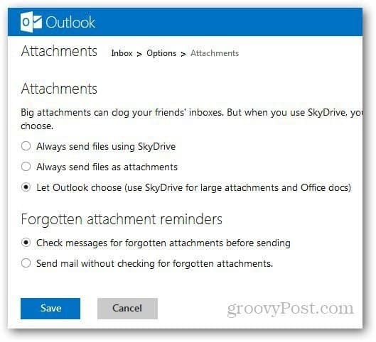 So verwalten Sie Anhänge in Outlook.com