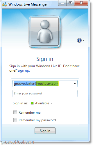 Windows Live Messenger kann mit Ihrem Domain-Konto verwendet werden, wenn Sie es einrichten