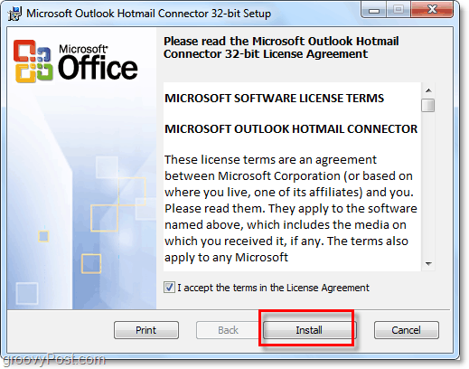 Installation des Outlook Hotmail Connector Tools