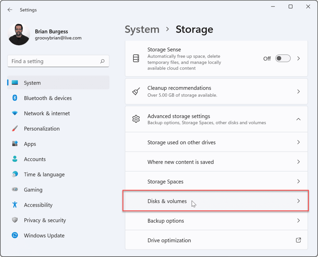 Festplatten und Volumes Windows 11