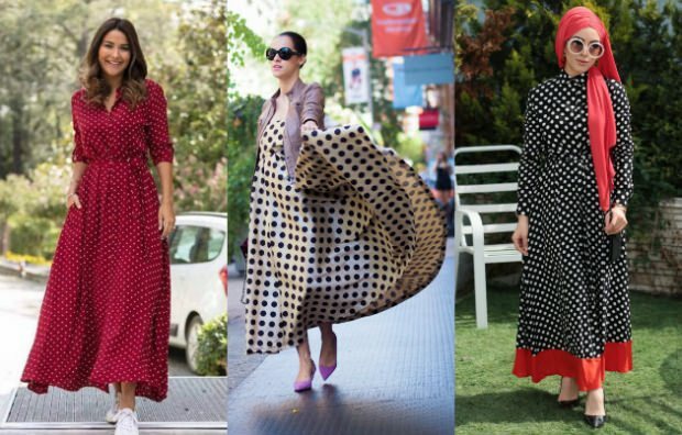 Polka Dot Print Kleid Mode
