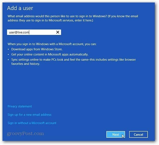 Hinzufügen und Verwalten neuer Benutzer in Windows 8