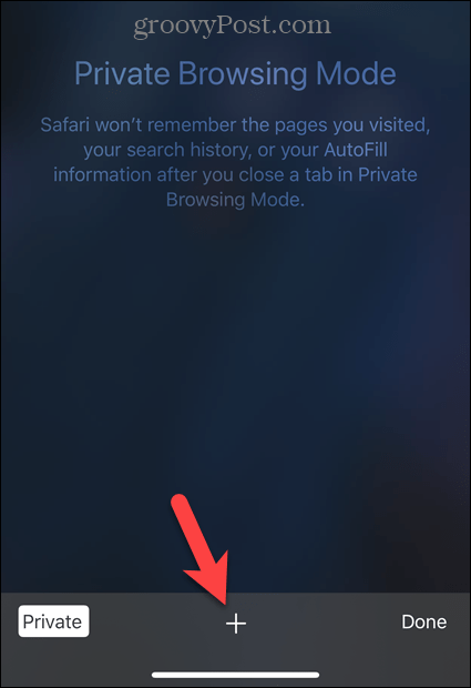 Tippen Sie in Safari unter iOS auf das Plus-Symbol