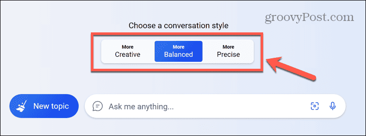 Bing-Chat-Gesprächsstil