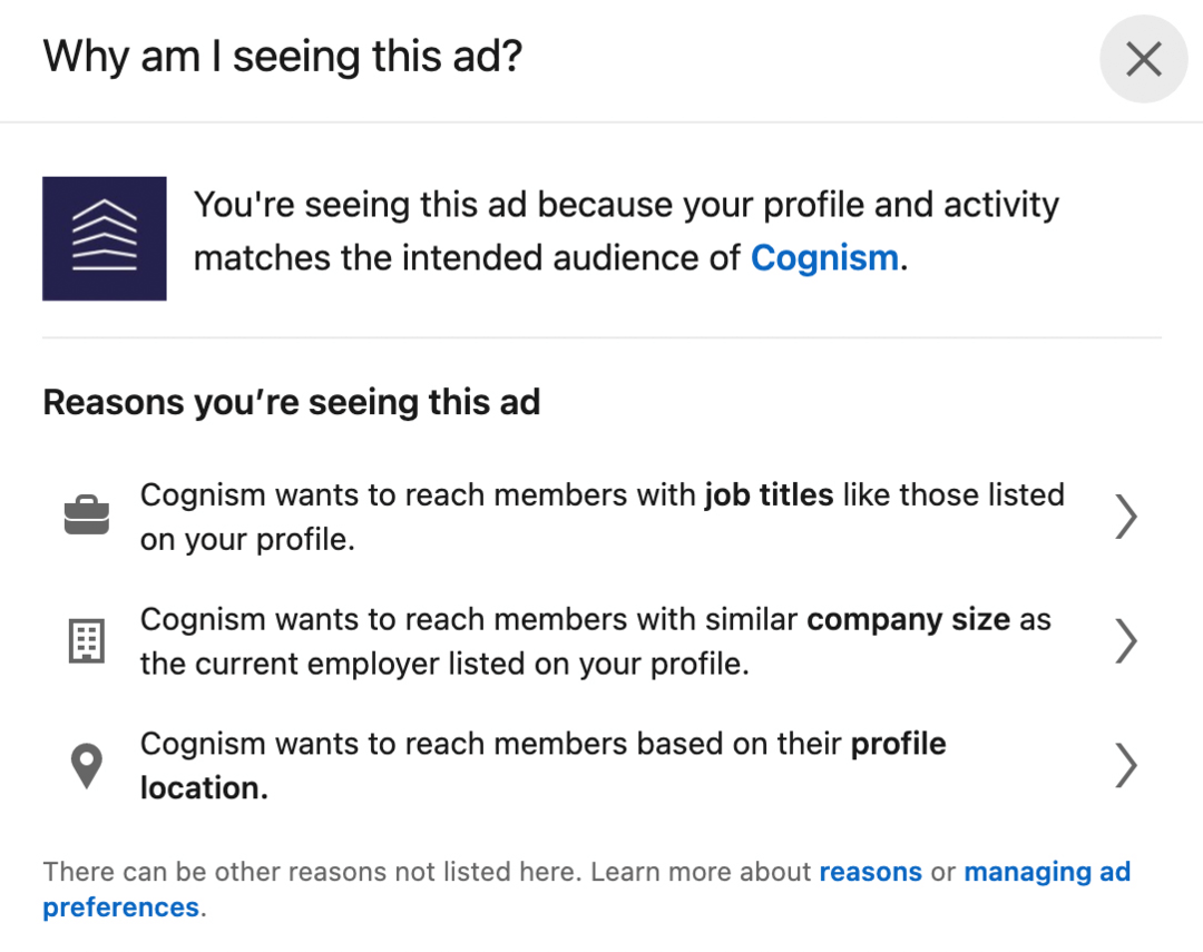 Untersuchen Sie das Anzeigen-Targeting von LinkedIn-Konkurrenten 1
