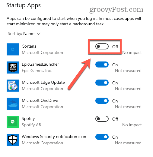 Windows 10-Startup-Schalter
