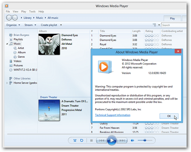 Wo ist Windows Media Player in Windows 8?