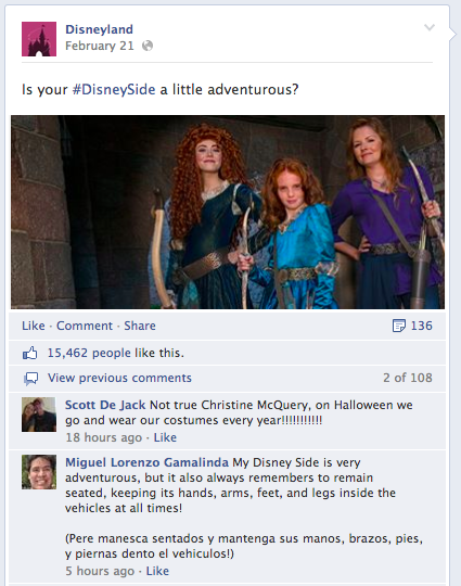Disney Post auf Facebook