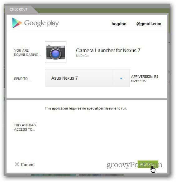 Google Nexus 7 Kamera installieren