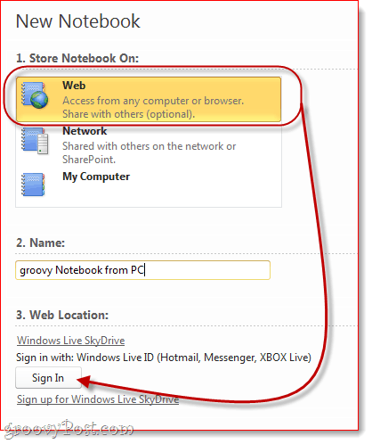 Synchronisieren Sie OneNote mit SKydrive