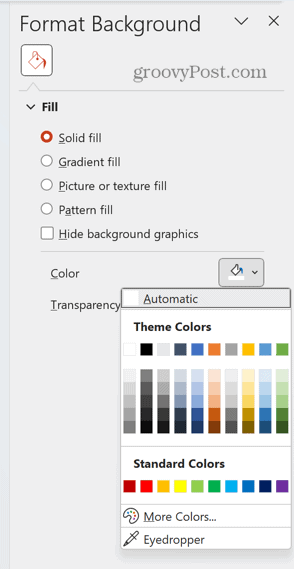 PowerPoint-Hintergrundfarbe auswählen
