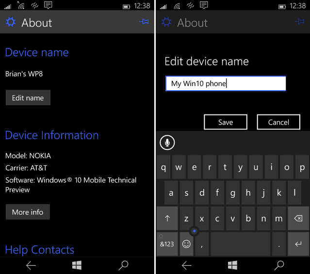 Ändern Sie den Windows Phone-Namen