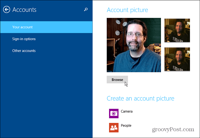 So ändern Sie Ihr Windows 8.1-Kontobild