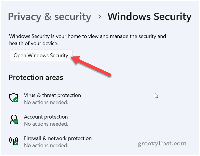 Starten Sie Windows-Sicherheit unter Windows 11