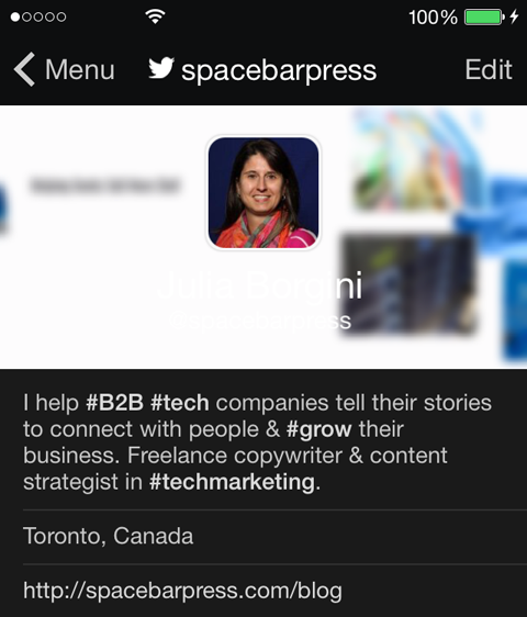 spacbarpress Twitter-Profil auf dem Handy