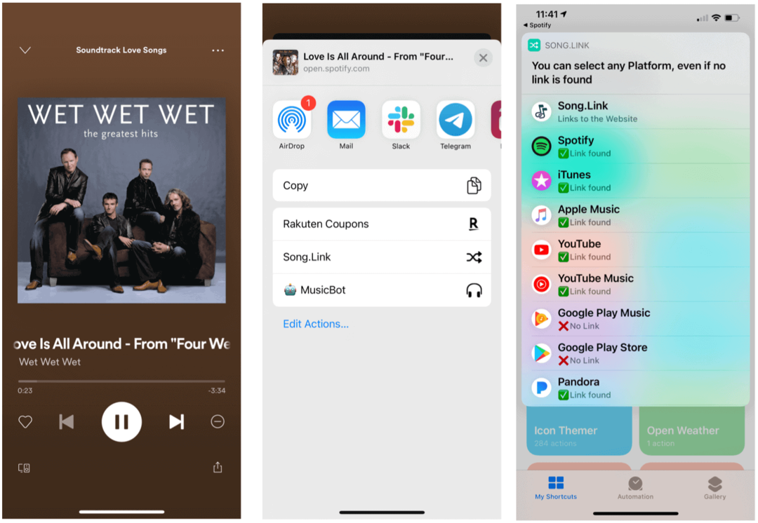 Siri Shortcuts für Spotify Siri teilen Songs