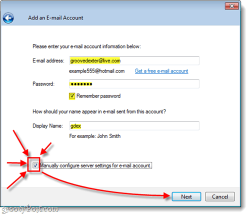 Konfigurieren Sie Ihre Hotmail manuell in Windows Live Mail