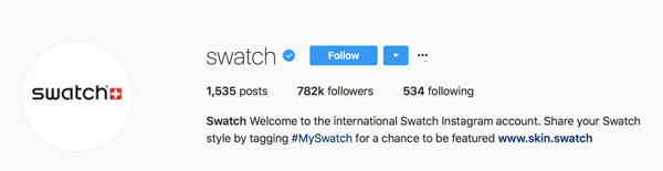 Swatch bittet Benutzer, ihre Beiträge mit #MySwatch zu versehen, damit sie auf ihrem Instagram-Konto veröffentlicht werden können.