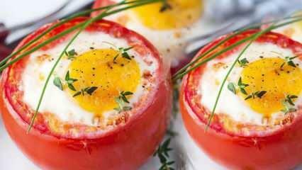 Wie macht man gefüllte Tomaten mit Ei? Gefüllte Tomaten mit Eiern zum Frühstück Rezept