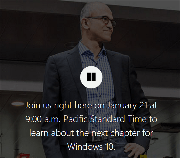 Microsoft Windows 10 Briefing Streaming Live 21. Januar