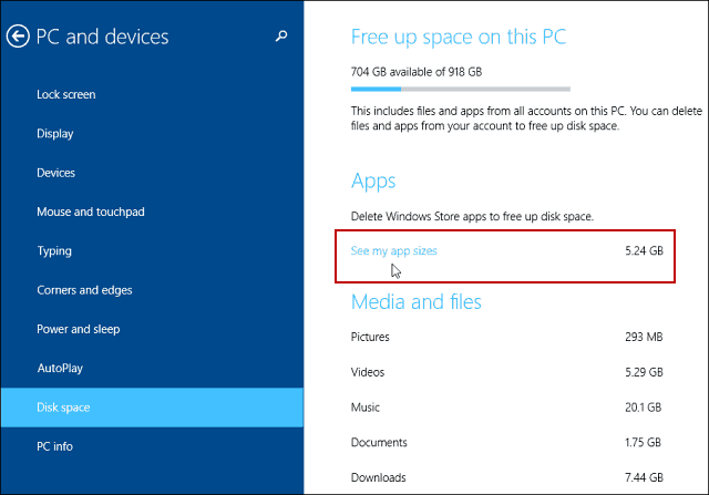 Windows 8.1 Tipp: Verwalten Sie moderne Apps und geben Sie Speicherplatz frei