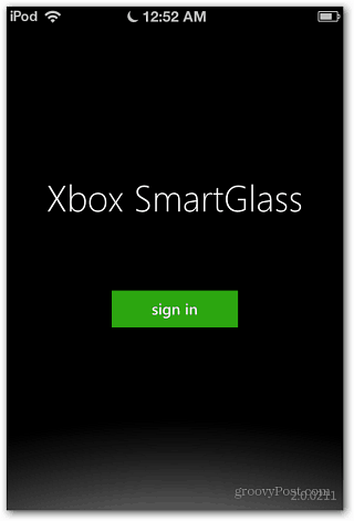 Xbox SmartGlass Melden Sie sich bei iOS an
