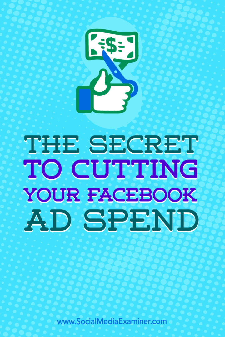 Tipps, wie Sie Ihre Facebook-Werbeausgaben reduzieren können.