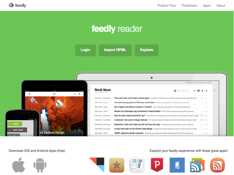 Feedly Homepage