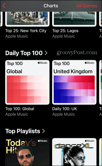 Apple Music Charts täglich in den Top 100 weltweit