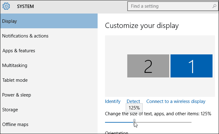 Einstellungen für die Textgröße Windows 10