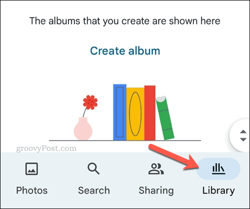 Öffnen Sie die Bibliothek in Google Fotos