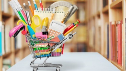 Aufmerksamkeit beim Einkaufen von Schreibwaren während der Schule!