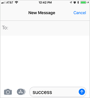 Dies ist ein Screenshot einer nächsten Textnachricht. Der Benutzer hat das Schlüsselwort "Erfolg" eingegeben, um eine Antwort von einem automatisierten Verkaufstrichter auszulösen. Oli Billson verwendet diese Taktik in seinem Telefon-Trichter-Framework.