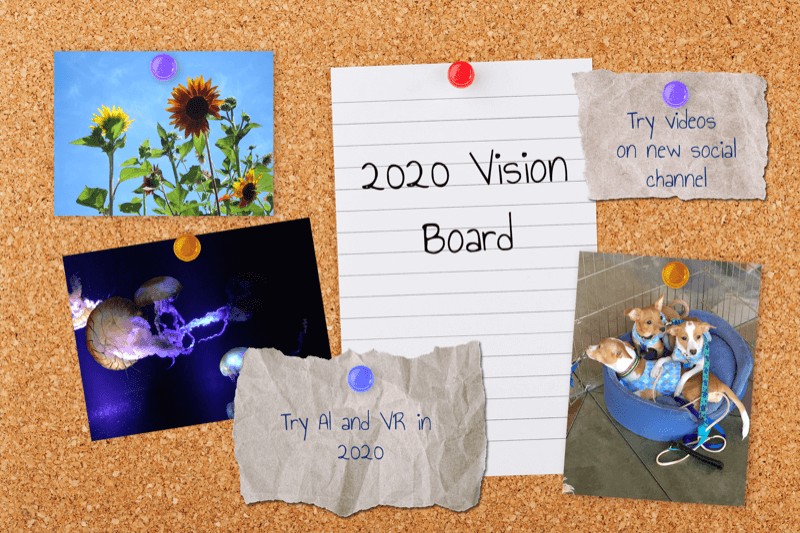 Beispiel für ein Vision Board für Marketinginitiativen