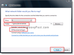Ordnen Sie ein Netzlaufwerk in Windows Vista und Server 2008 über den Windows Explorer zu