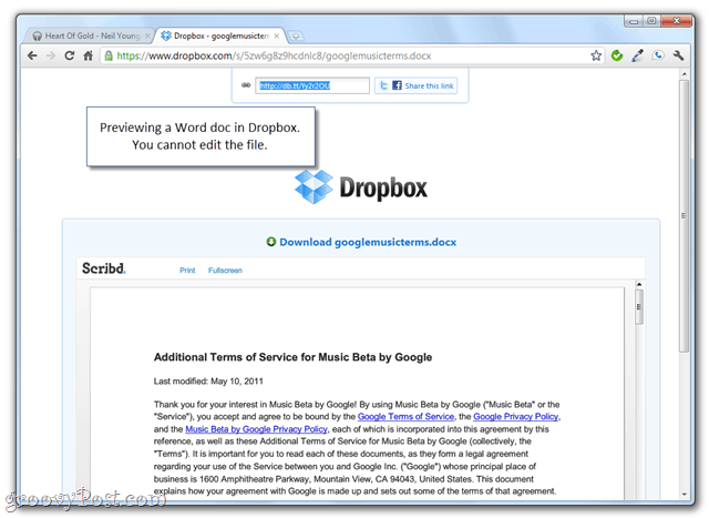 Vorschau von Dropbox-Ordnern mit freigegebenen öffentlichen Links