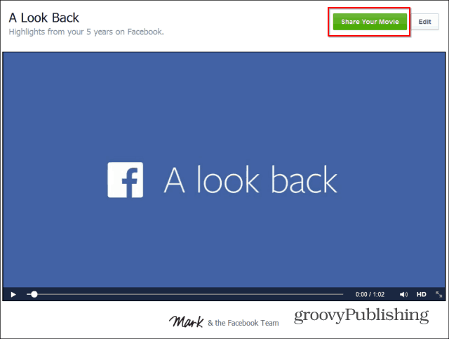 Facebook Look Back teilen