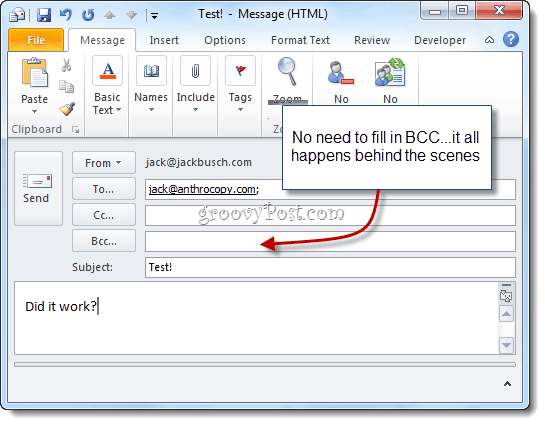 Auto BCC zu Outlook 2010