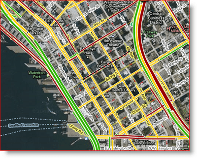 Google Maps Live-Arterienkarte von Seattle