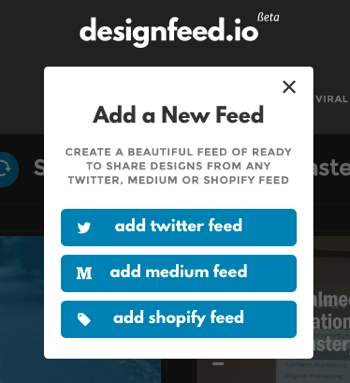 designfeed Feed hinzufügen