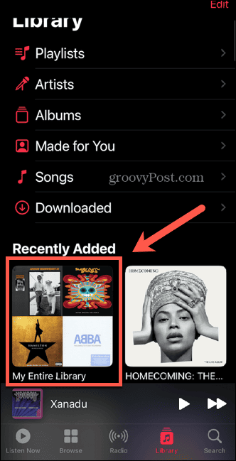 Apple Music hat kürzlich eine Playlist hinzugefügt