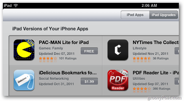 iPad-Versionen von iPhone Apps