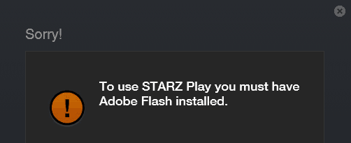 Flash-Fehlermeldung