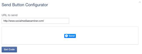 Facebook Send Button auf URL gesetzt