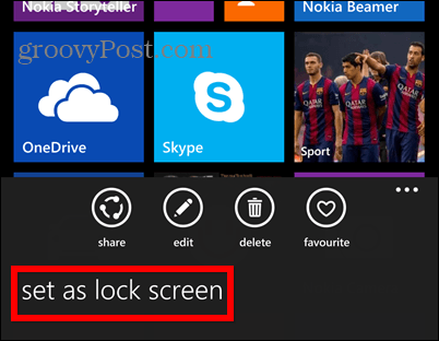 Windows Phone 8.1 Screenshot-Sperrsatz
