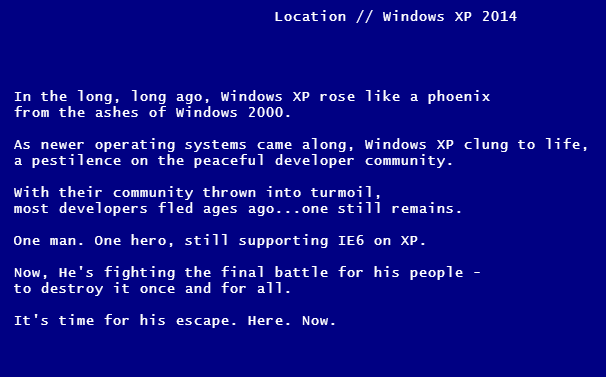 Spielen Sie Escape from XP, um das Ende einer Ära zu feiern