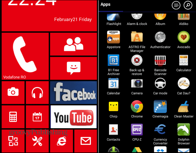 Lassen Sie Android mit Launcher 8 wie Windows Phone aussehen