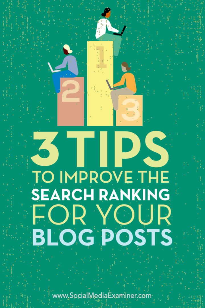 Tipps zu drei Möglichkeiten zur Verbesserung des Suchrankings für Ihre Blog-Beiträge.